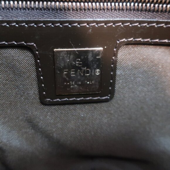 Authentic Fendi Dark Brown Suede Leather Borsa Manici Satchel Shoulder Handbag - Picture 9 of 16